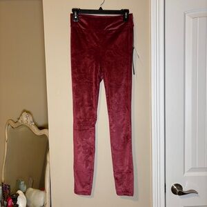 NWT Wine Velvet Rose printed Leggings